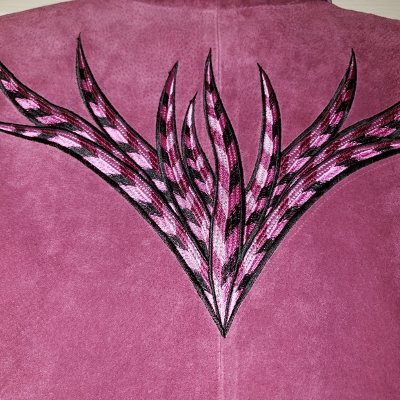 Bob Mackie pink leather jacket Medium - Picture 7 of 10